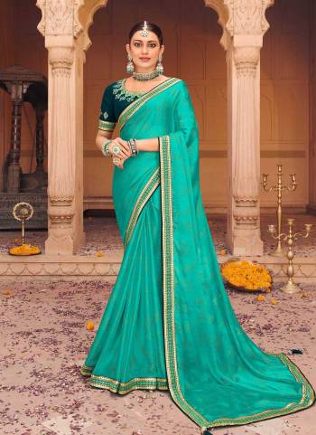 Attrective Looking These Saree in Fine Colored pair With Blouse.These Saree is Fabricated On Satin Chiffon Pair With Phantom Silk Blouse.Its Beautified With Lesar Cutting Foil,Jari, Resham,Mirror  Embroidery Work.