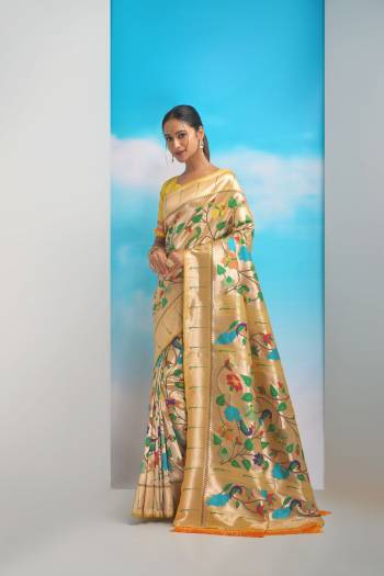 Looking These Festive Wear Saree in Fine Colored.These Saree And Blouse is Fabricated On Banarasi Soft Silk.Its Beautified With Weavon Jari And Meena Paithani Designer.