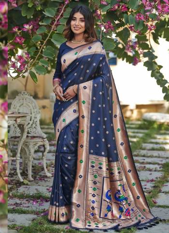 Garb These Festive Wear Saree in Fine Colored.These Saree And Blouse is Fabricated On Banarasi Soft Silk.Its Beautified With Weavon Paithani Jari Designer.