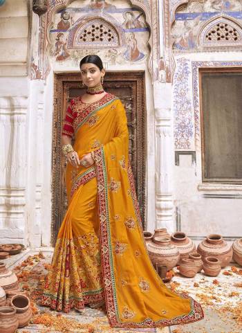 Garb These Designer Saree in Fine Colored.These Saree And Blouse is Fabricated On Viscose,Barfi Silk Pair.Its Beautified With Blooming Color,Heavy Embroidery,Diamond Work.