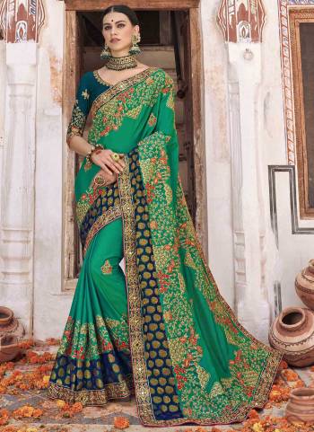 Garb These Designer Saree in Fine Colored.These Saree And Blouse is Fabricated On Viscose,Barfi Silk Pair.Its Beautified With Blooming Color,Heavy Embroidery,Diamond Work.