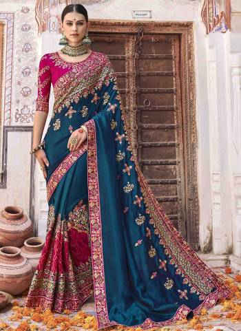 Garb These Designer Saree in Fine Colored.These Saree And Blouse is Fabricated On Viscose,Barfi Silk Pair.Its Beautified With Blooming Color,Heavy Embroidery,Diamond Work.