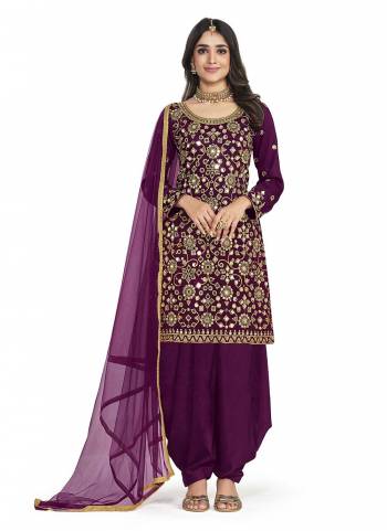 Grab These Patiyala Suit in Fine Colored Pair With Bottom And Dupatta.These Top And Bottom Are Fabricated On Bitalian Soft Silk Pair With Net Dupatta.Its Beautified With Heavy Designer Real Mirror Embroidery Work.