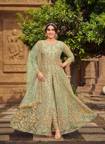 Attrective Looking These Special Suit in Fine Colored Pair With Bottom And Dupatta.These Top And Dupatta Are Fabricated On Butterfly Net Pair With Japan Satin Bottom.Its Beautified With Heavy Designer Cording Embroidery Work.