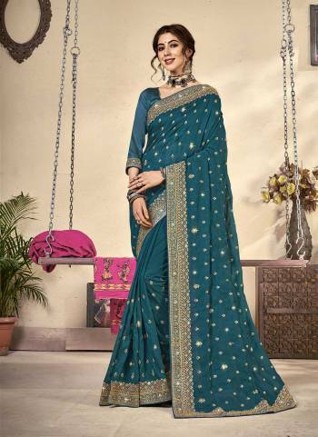 Garb These Designer Saree in Fine Colored.These Saree And Blouse is Fabricated On Vichitra Silk Pair.Its Beautified With Jari Embroidery,Diamond Work.