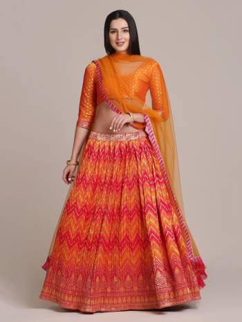 For A Designer Look,Grab These Lehenga Choli in Fine Colored.These Lehenga Choli Are Jacquard Silk And Dupatta Are Fabricated On Net Pair.Its Beautified With Fancy Designer Gold Wevon,Pleated lehenga.