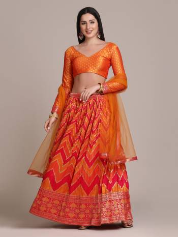 For A Designer Look,Grab These Lehenga Choli in Fine Colored.These Lehenga Choli Are Jacquard Silk And Dupatta Are Fabricated On Net Pair.Its Beautified With Fancy Designer Gold Wevon,Pleated lehenga.