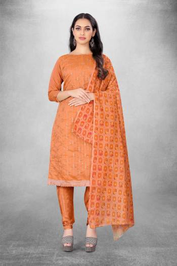 Grab These Suit in Fine Colored Pair With Bottom And Dupatta.These Top Are Chanderi And Dupatta Are Fabricated On Cotton With Digital Printed Pair With Santoon Bottom.Its Beautified With Designer Embroidery Work And Digital Printed Dupatta.