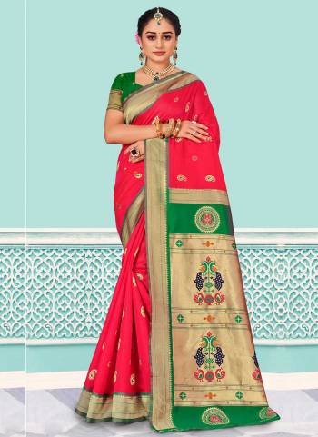 Look These Saree in Fine Colored.These Saree And Blouse is Fabricated On Silk.Its Beautified With Heavy Wevon Designer Work.