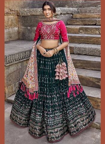 For A Designer Look,Grab These Readymade Lehenga Choli in Fine Colored.These Lehenga And Dupatta Are Fabricated On Georgette Pair With Dola Silk Blouse.Its Beautified With Sequance,Thread Embroidery,Hand Work,Printed Dupatta.