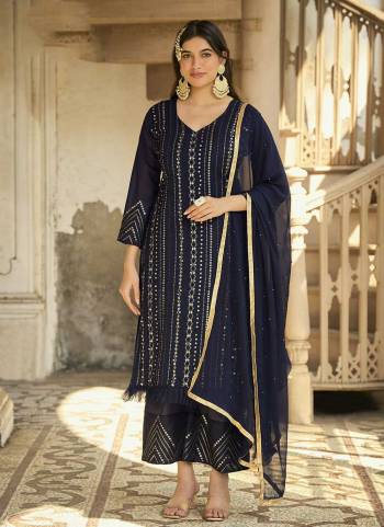 Attrective Looking These Special Suit in Fine Colored Pair With Bottom And Dupatta.These Top Are Faux Georgette And Dupatta Are Fabricated On Nazneen Pair With Santoon Bottom.Its Beautified With Heavy Designer Multy Thread,Sequance Embroidery Work.