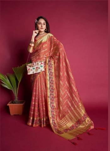 Looking These Festive Wear Saree in Fine Colored.These Saree And Blouse is Fabricated On Organza Silk.Its Beautified With Weavon Jari Checks Designer With Embroidery Work.