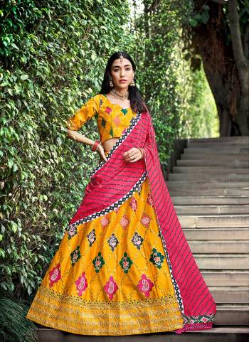 For A Designer Look,Grab These Lehenga Choli in Fine Colored.These Lehenga And Blouse Are Fabricated On Silk Pair With Muslin Cotton Dupatta.Its Beautified With Thread,Sequance Embroidery Work And Printed Dupatta.