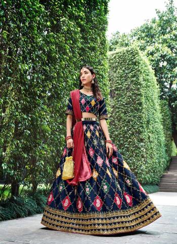 For A Designer Look,Grab These Lehenga Choli in Fine Colored.These Lehenga And Blouse Are Fabricated On Silk Pair With Chinon Dupatta.Its Beautified With Thread,Sequance Embroidery Work.