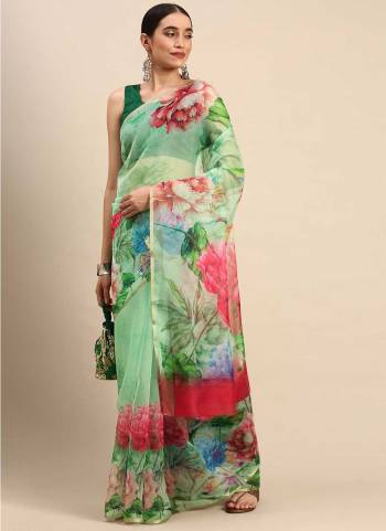 Look These Saree in Fine Colored.These Saree And Blouse is Fabricated On Organza.Its Beautified With Designer Digital Printed.