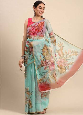 Look These Saree in Fine Colored.These Saree And Blouse is Fabricated On Organza.Its Beautified With Designer Digital Printed.