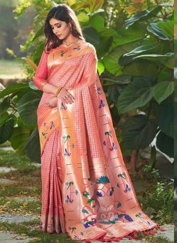 Garb These Festive Wear Saree in Fine Colored.These Saree And Blouse is Fabricated On Banarasi Soft Silk.Its Beautified With Weavon Paithani Jari Designer.