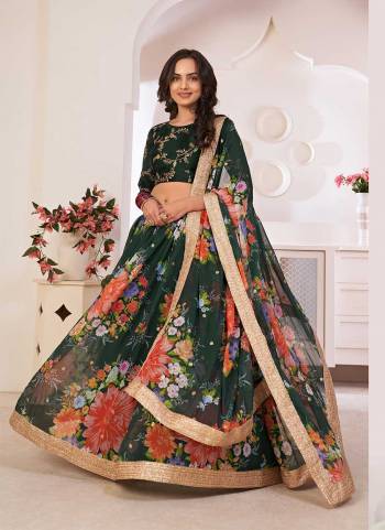 For A Designer Look,Grab These Lehenga Choli in Fine Colored.These Lehenga And Dupatta Are Fabricated On Georgette Pair With Art Silk Blouse.Its Beautified With Designer Floral Digital Printed,Sequance Embroidery Work.