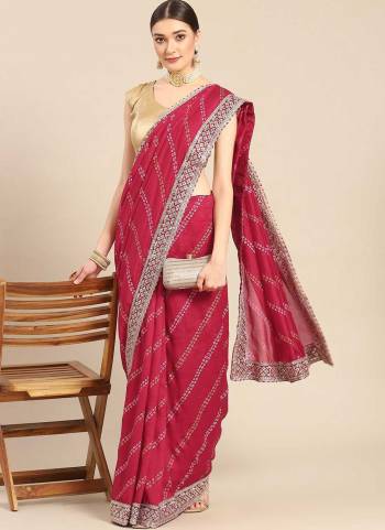 Looking These Festive Wear Saree in Fine Colored.These Saree Are Poly Silk And Blouse is Fabricated On Art Silk.Its Beautified With Bandhani Printed,Sequance Embroidery Work Border.