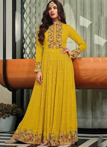 Attrective These Anarkali Suit in Fine Colored Pair With Bottom And Dupatta.These Top Are Georgette And Dupatta Are Fabricated On Naznin Pair With Santoon Bottom.Its Beautified With Santoon Inner.Its Beautified With Heavy Designer Embroidery Work.