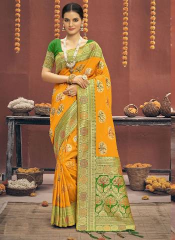 Looking These Festive Wear Saree in Fine Colored.These Saree And Blouse is Fabricated On Banarasi Silk.Its Beautified With Weavon Designer Work.