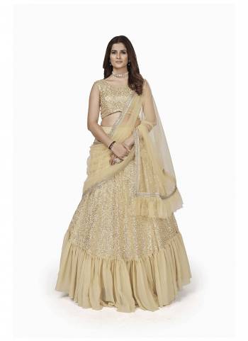 For A Designer Look,Grab These Lehenga Choli in Fine Colored.These Lehenga And Blouse Are Fabricated On Georgette Pair With Soft Net Dupatta.Its Beautified With Heavy Multy Sequance Embroidery Work.