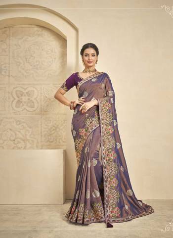 Look Attrective These Party Wear Saree in Fine Colored.These Saree Are Khadi Silk And Blouse  is Fabricated On Raw Silk.Its Beautified With Heavy Designer Thread Embroidery Work.