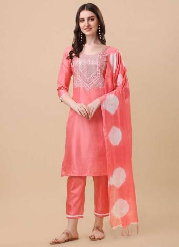 Grab These Readymade Suit in Fine Colored Pair With Bottom And Dupatta.These Top And Bottom Are Fabricated On South Silk Pair With Cotton Silk Dupatta.Its Beautified With Designer Embroidery Work.