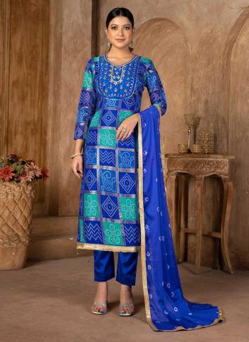 Grab These Suit in Fine Colored Pair With Bottom And Dupatta.These Top Are Art Silk And Dupatta Are Fabricated On Naznin Pair With Santoon Bottom.Its Beautified With Santoon Inner.Its Beautified With Bandhani Printed With Hand Work.