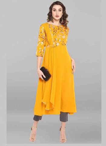 Grab These Beautiful Looking Readymade Long Kurti.These Kurti is Fabricated On Poly Crepe.Its Beautified With Designer Foil Printed.