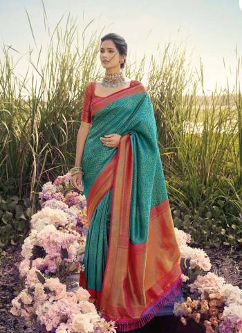 Attrective These Party Wear Saree in Fine Colored.These Saree And Blouse is Fabricated On Kanjivarm Silk.Its Beautified With Heavy Weaving Designer.