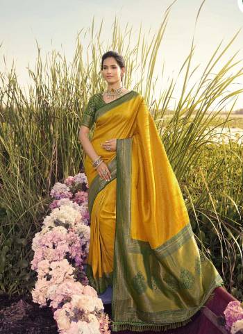 Attrective These Party Wear Saree in Fine Colored.These Saree And Blouse is Fabricated On Kanjivarm Silk.Its Beautified With Heavy Weaving Designer.