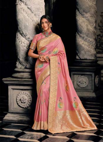 Attrective These Party Wear Saree in Fine Colored.These Saree And Blouse is Fabricated On Meena Tissue Silk.Its Beautified With Heavy Weaving Meenakari Designer.