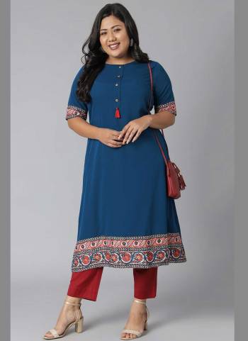 Grab These Beautiful Looking Readymade Plus Size Long Kurti.These Kurti is Fabricated On Poly Crepe.Its Beautified With Designer Floral Printed.