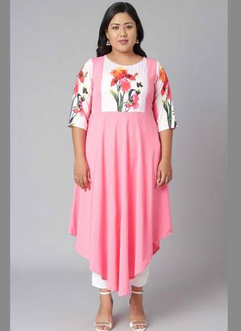 Grab These Beautiful Looking Readymade Plus Size Long Kurti.These Kurti is Fabricated On Poly Crepe.Its Beautified With Designer Floral Printed.