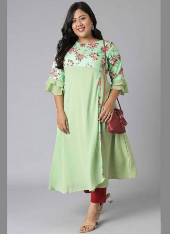 Grab These Beautiful Looking Readymade Plus Size Long Kurti.These Kurti is Fabricated On Poly Crepe.Its Beautified With Designer Floral Printed.