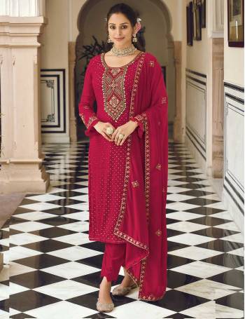 Attrective These Suit in Fine Colored Pair With Bottom And Dupatta.These Top And Dupatta Are Fabricated On Faux Georgette Pair With Santoon Bottom.Its Beautified With Santoon Inner.Its Beautified With Heavy Designer Embroidery Work.