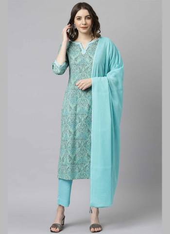 Grab These Beautiful Looking Readymade Suits.These Top And Bottom is Fabricated On Cotton And Cotton Dupatta.Its Beautified With Designer Printed.