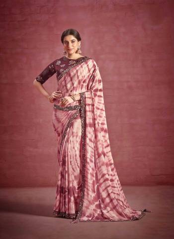 Look Attrective These Party Wear Saree in Fine Colored.These Saree Are Tie Dye Crepe Georgette And Blouse  is Fabricated On Raw Silk.Its Beautified With Heavy Designer Embroidery Work.