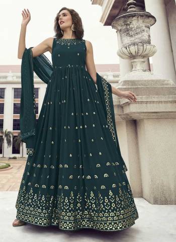 Grab These Beautiful Looking Designer Gown With Dupatta.These Gown is Georgette And Dupatta Is Fabricated On Georgette.Its Beautified With Thread And Sequance Embroidery Work.