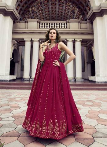 Grab These Beautiful Looking Designer Gown With Dupatta.These Gown is Georgette And Dupatta Is Fabricated On Georgette.Its Beautified With Thread And Sequance Embroidery Work.