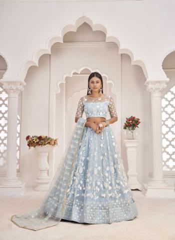 For A Different Look,Grab These Designer Lehenga in All Over Pretty Colored Pair With Blouse And Dupatta.These Lehenga Choli is All Over Butterfly Net Base Fabric With Designer Cotton Thread,Sequance Work.Buy Now.