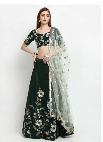 Garb This Partywear Fine Color Heavy Designer Choli Fabric Are Satin Silk And Lahenga Satin Silk And Dupatta Net In Fabricated Beautified With Attrective Thread,Sequance Embroidery Work. Buy Now.