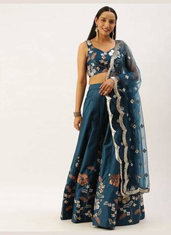 Garb This Partywear Fine Color Heavy Designer Choli Fabric Are Satin Silk And Lahenga Satin Silk And Dupatta Net In Fabricated Beautified With Attrective Thread,Sequance Embroidery Work. Buy Now.