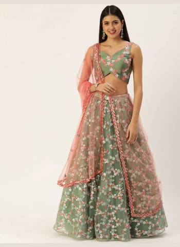 Garb This Partywear Fine Color Heavy Designer Choli Fabric Are Satin Silk And Lahenga Net And Dupatta Net In Fabricated Beautified With Attrective Thread,Sequance Embroidery Work. Buy Now.