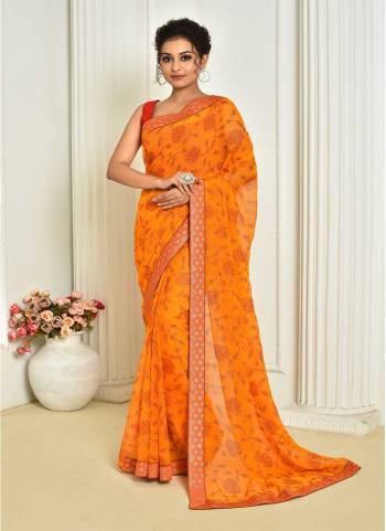 Garb These Designer Saree in Fine Colored.These Saree Are Chiffon And Blouse is Banglori Fabricated.Its Beautified With Designer Printed With Swarovski Work Border.