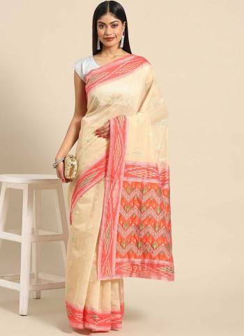 Look Attrective These Party Wear Saree in Fine Colored.These Saree And Blouse  is Fabricated On Cotton Linen.Its Beautified With Heavy Weaving Designer.