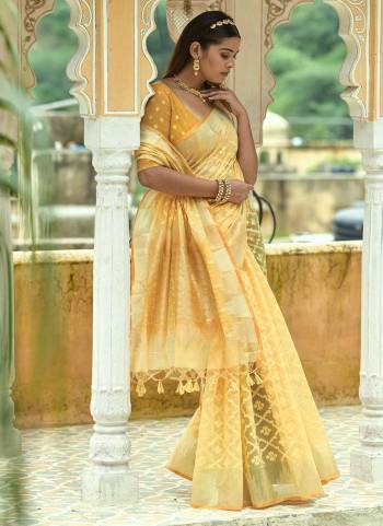 Garb These Festive Wear Saree in Fine Colored.These Saree And Blouse is Fabricated On Organza Silk.Its Beautified With Weavon Designer.