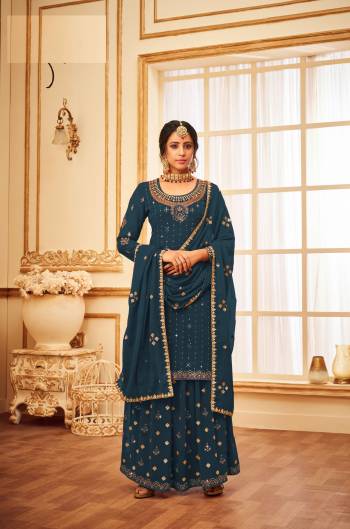 Attrective These Sharara Suit in Fine Colored Pair With Bottom And Dupatta.These Top And Dupatta Are Faux Georgette And Pair With Faux Georgette Bottom.Its Beautified With Santoon Inner.Its Beautified With Heavy Designer Sequance Embroidery Work.