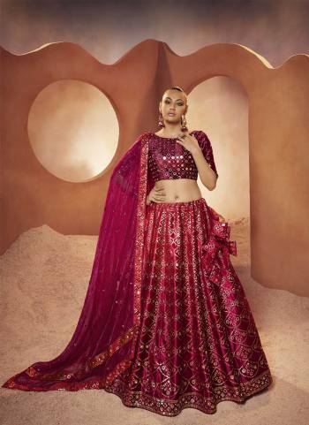 For A Designer Look,Grab These Lehenga Choli in Fine Colored.These Lehenga And Blouse Are Fabricated On Velvet Pair With Art Silk Dupatta.Its Beautified With Designer Mirror,Sequance Embroidery Work.